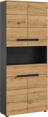 Produktbild von Hochschrank Canu Xonox – Artisan Holzoptik – 76x193x34 cm – Basaltgrau