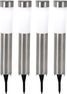 Produktbild von 4er Set LED Solarleuchte, Edelstahl, Erdspieß, H 56 cm
