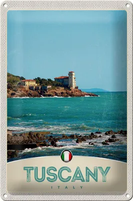 Produktbild von Blechschild Reise 20x30cm Toskana Italien Meer Strand Haus