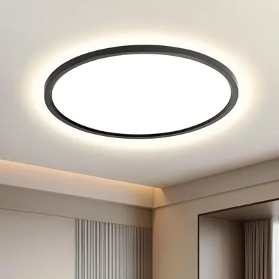 LED-Deckenleuchte 40 cm, 4000K, 4000 Lumen, Schwarz