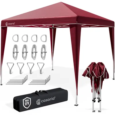 Produktbild von CASARIA® Pavillon Capri 3x3m Pop-Up UV-Schutz 50+ Wasserdicht Winterfest mit Tasche Faltbar Stabil Camping Garten Faltpavillon Partyzelt Rot