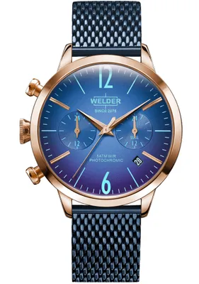Produktbild von WELDER Herren Armbanduhr WWRC631 Chronograph Quarzwerk Edelstahl Blau 50m wasserdicht