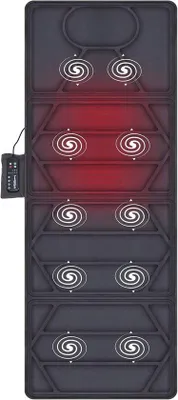 Productafbeelding van Massage mat met warmte- en vibratiefunctie voor het hele lichaam - voorzien van 10 motoren en 2 verwarmingskussens