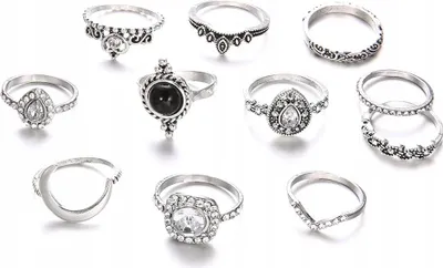 Produktbild von Silber RETRO PUNK BOHO 91 RETRO RING SET