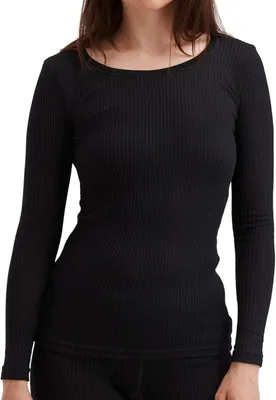 Productafbeelding van Damesshirt lange mouwen - Biologische merinowol - Geribbeld - Basislaag