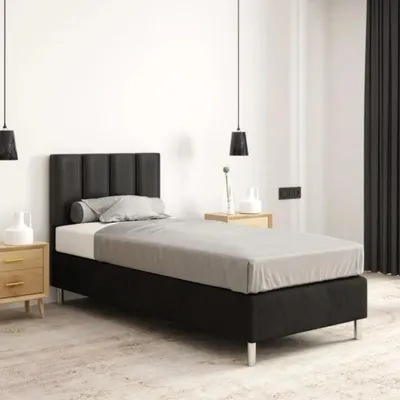 Produktbild von Hotelbett 80x200 cm - Graphit - Polsterbett für Hotels und Pensionen - Boxspringbett - Wasserabweisend - Als Doppelbett Stellbar - THIRA