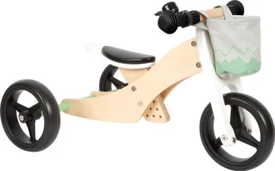 Image de Small Foot - Tricycle d'entraînement/vélo de course en bois 2en1 Vert sauge