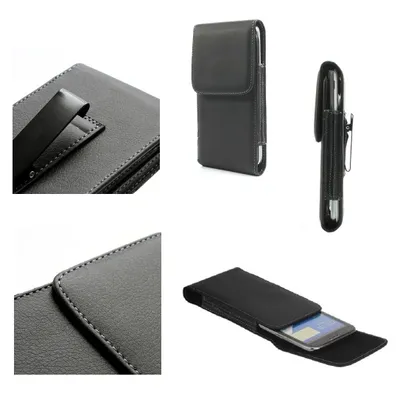 Produktbild von DFV mobile - Gürteltasche Holster Etui mit Metallclip Vertikal Premium Kunstleder für QMOBILE I5I (2019) - Schwarz