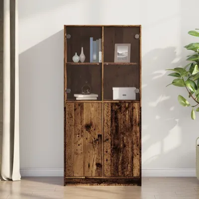 Produktbild von vidaXL Highboard mit Türen Altholz-Optik 68x37x142 cm Holzwerkstoff