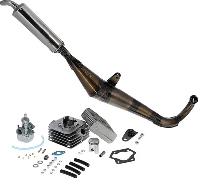 Obrázek produktu pro Sada: Profesionální ladení 60 ccm, 4kanálový válec/píst/hlava + BVF16N1 + Reso výfuk 32 mm - pro Simson S51, S53