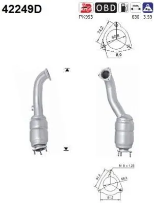 Produktbild von AS Katalysator Kat für AUDI A6 Avant (4F5, C6) 42249D