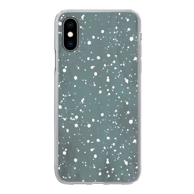 Produktbild von MuchoWow® Handyhülle Schutzhülle Hülle für iPhone X Polka dots - Grün - Weiß Silikon Softcase Handy Hülle - Handyhülle