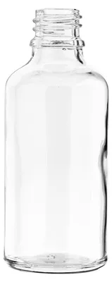 Image de Flacon en verre incolore 10 ml avec bouchon blanc, filetage 18/415