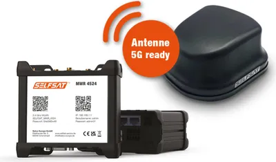 Zdjęcie produktu dla SELFSAT MWR 4524 (router internetowy 4G / LTE i WLAN do 150 Mb/s wraz z anteną dachową 4G / 5G ready)