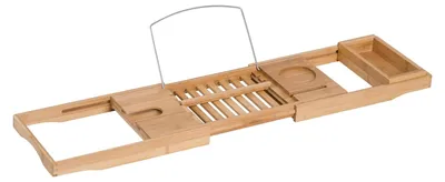 Produktbild von Bambus Badewannenablage Ablage Für Badewanne, Badewannenbrücke, Wannenauflage, Natur, Verstellbar 70-105X21,8X5Cm