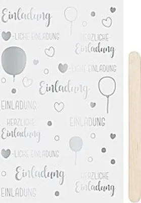 Produktbild von Rubbel-Sticker \Einladung\" 10 x 19 cm silber glänzend"