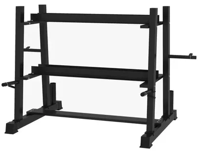 Obrázok produktu pre Stojan na činky, kettlebelly a závažia | Farba: Čierna | Rozmery: 75 x 131 x 80 cm