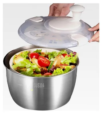 Produktbild von Obst- und Gemüsetrockner | Salatschleuder aus Edelstahl mit drehbarem Griff