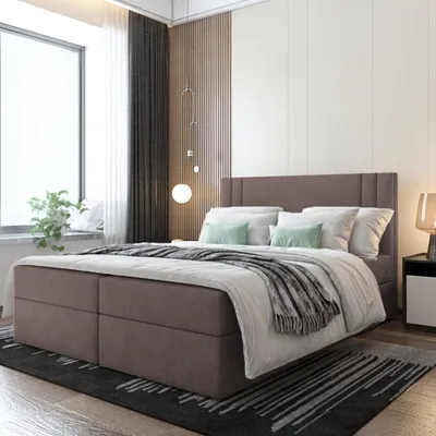 Produktbild von Bett, Boxspringbett RALI mit Bonell-Matratze und OHNE Topper, 2 Bettkästen, Doppelbett, Stauraum 180x200 cm (Braun - Itaka 20)