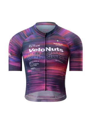 Image de VeloNuts, maillot de vélo pour femmes, manches courtes, été, ultra-court, respirant et à séchage rapide, coupe ergonomique, maillot de vélo violet, taille S (Europe)