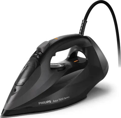 Produktbild von Philips Bügeleisen Serie 7500 DST7511/80, Schwarz, 3200 W, 55 g/min konstanter Dampf, 260 g Dampfstoß, SteamGlide Elite Bügelsohle, 300 ml Wasserbehälter, Automatische Abschaltung (30 Sek. / 8 Min.), Quick Calc Release System, Tropf-Stopp-System