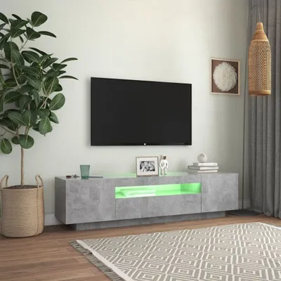 Produktbild von TV-Board "Pretzien" aus Spanplatte in Betongrau. Abmessungen (B/H/T) 160x40x35 cm