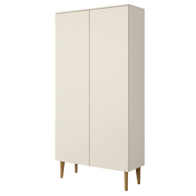 Image de BERGEN , Armoire, Armoire avec portes, Armoire à portes battantes, 100x196x57, Beige/Cachemire, Pieds en bois naturel, Style scandinave