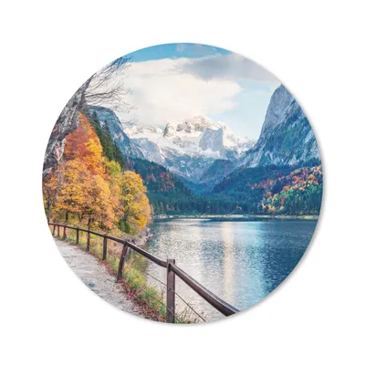Produktbild von MuchoWow® Mauspad Mousepad Berge - See - Weg - Natur - Wasser 40x40 cm - Mousepads - Maus Mat - Pad - Mausunterlage - Schreibtisch Accessoires