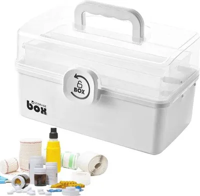 Immagine prodotto di Scatola per farmaci Famanu con 3 scomparti - Organizer portatile per uso domestico
