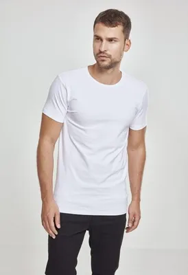 Image de Urban Classics TB814 | Fitted Stretch Tee Chemise Homme - Couleur : Blanc - Taille : 4XL