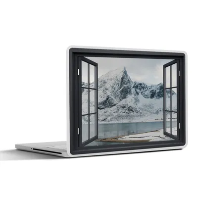 Produktbild von MuchoWow® Laptop Aufkleber Sticker Cover Aussicht - Winter - Berg 36.5x27.5 cm - Laptop-Sticker