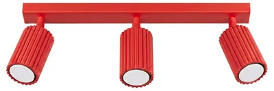 Immagine prodotto di Plafoniera KARBON 3L rosso 3xGU10 10W alluminio 16.5x6.5x45cm Sollux Lighting