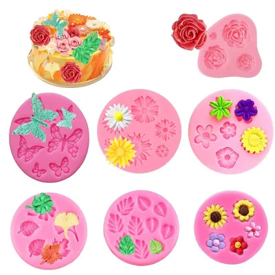 Immagine prodotto di Stampo in silicone a forma di fiore 3D, ideale per torte, cioccolata e progetti di artigianato