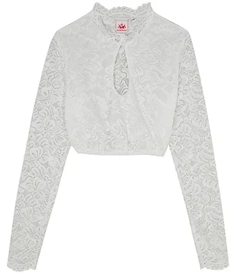 Produktbild von Dirndlbluse Dreisen | Langarm-Bluse aus Spitze, Farbe:Offweiß, Größe:42/XL