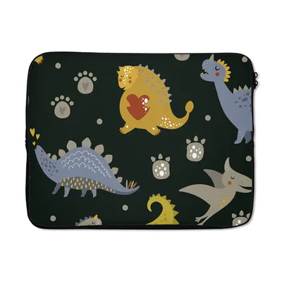 Produktbild von MuchoWow® Laptop Hülle 15 Zoll Dino - Kinder - Schnittmuster - Jungen - Mädchen - Dinosaurier Laptoptasche - Laptoptasche - Sleeve - Rundum-Schutz