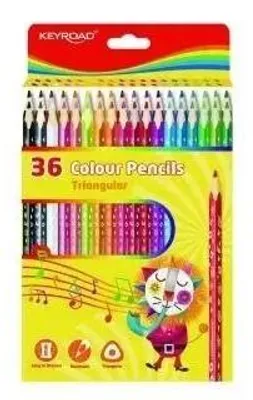 Produktbild von Dreieckige Buntstifte, 3 mm, 36 Farben – Keyroad