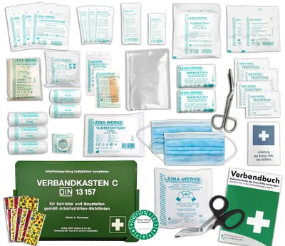 Produktbild von Betriebsverbandkasten KITA - 2 in 1 - DIN 13157 für Betriebe incl. Verbandbuch