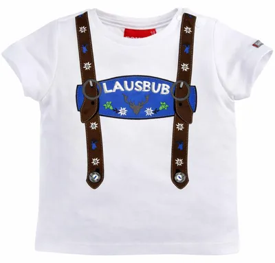 Produktbild von BONDI Baby Jungen Hosenträger T-Shirt "Lausbub" 91325 | Weiß Blau Größe: 74