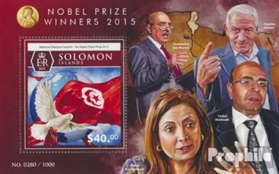 Produktbild von Briefmarken Salomoninseln 2015 Mi Block 476 (kompl. Ausg.) postfrisch Nobelpreis