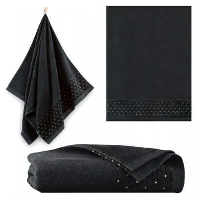 Produktbild von Handtuch - 100% Baumwolle - 500 g/m2 - 70x140 cm - Extra Saugfähig - Schwarz - hohe Grammatur - OSCAR