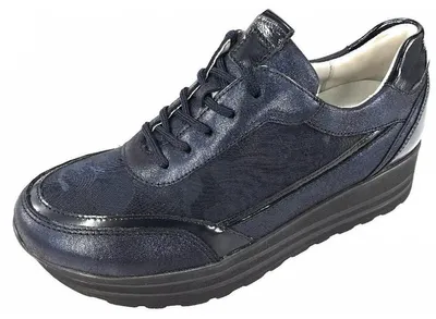 Image de Chaussures de sport pour femmes Waldläufer Lana, modèle à lacets, couleur bleue, pour un usage quotidien