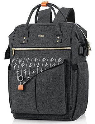 Produktbild von Damen Rucksack 17,3 Zoll Laptop Rucksack mit USB Ladeanschluss Schwarz
