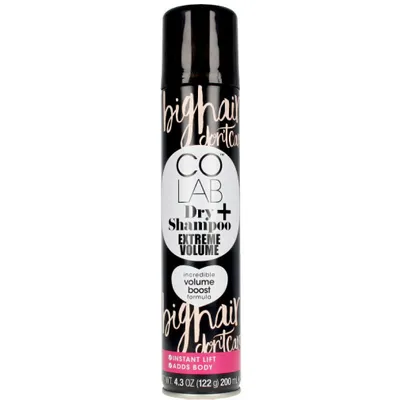 Obrázek produktu pro Colab - Šampon Dry Extreme Volume de 200 ml - prodlužuje dobu mezi mytím vlasů --. Dodává větší objem a vitalitu -- Absorbuje olej z pokožky hlavy -- - Příchuť růže a bergamotu