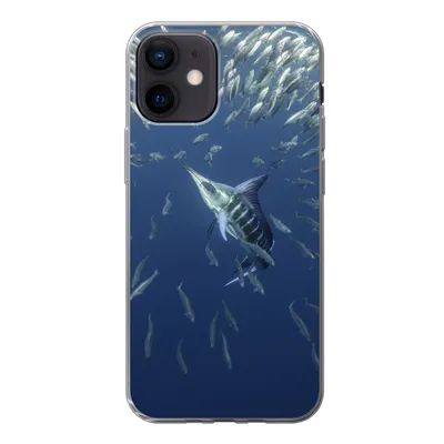 Produktbild von MuchoWow® Handyhülle Schutzhülle Hülle für iPhone 12 Wasser - Sardinen - Tiere Silikon Softcase Handy Hülle - Schutzhülle
