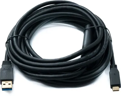 Produktbild von SYSTEM-S USB 3.1 Kabel 5 m Typ C Stecker zu 3.0 A Stecker Kabel 5 Gbit/s 100W in Schwarz