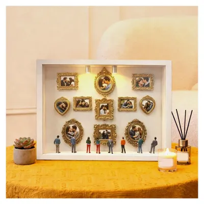 Produktbild von Mini Kunstmuseum Rahmen - DIY Bastelset für Schreibtischdekoration, Silhouette Box Ausstellungsrahmen - Geschenk für Sammler für Zuhause, Wohnzimmer, Schlafzimmer und Arbeitszimmer