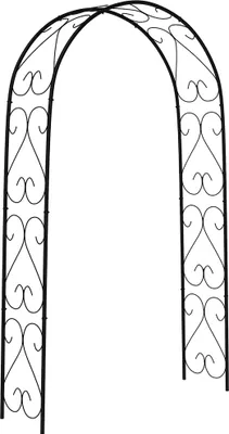 Produktbild von Outsunny Rosenbogen Torbogen aus Stahl, Gartenbogen für Kletterpflanzen, Schwarz