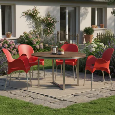 Produktbild von Raimund - Gartenstuhl, Rot, 4 Stühle Italy