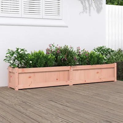 Image de Jardiniera de 180 x 31 cm - Bac à fleurs en bois massif de Douglas pour l'extérieur