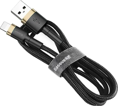 Obrázok produktu pre Baseus Cafule Cable Odolný nylonový kábel USB / Lightning QC3.0 2.4A 1M Black-Gold (CALKLF-BV1)